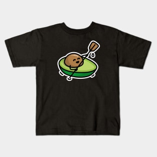 Funny canoe rafting avocado puns kayaking paddling Kids T-Shirt